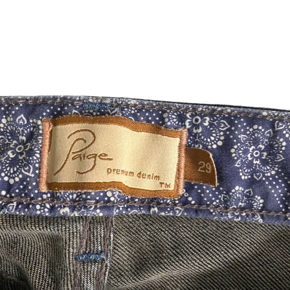 PAIGE Low Rise Premium Denim Jeans Dark Wash Melrose Straight Leg Size 29 - Picture 3 of 8
